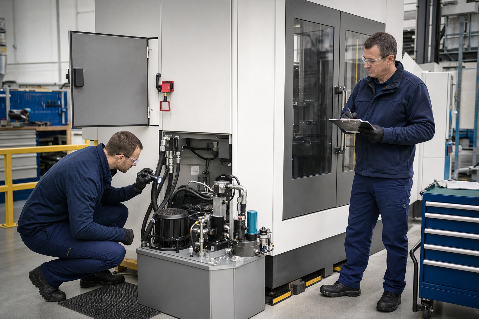 Conceptual broaching machine preventive maintenance inspection