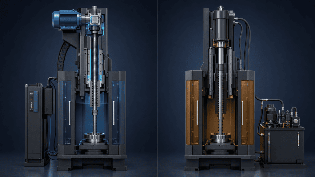 Conceptual comparison of servo-electric and hydraulic vertical broaching machine drive architectures